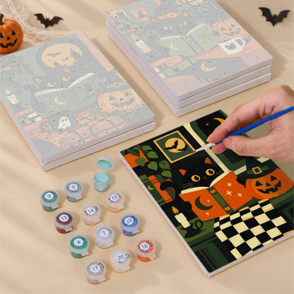 Witchy Black Cat Library mini paint by numbers – image 4