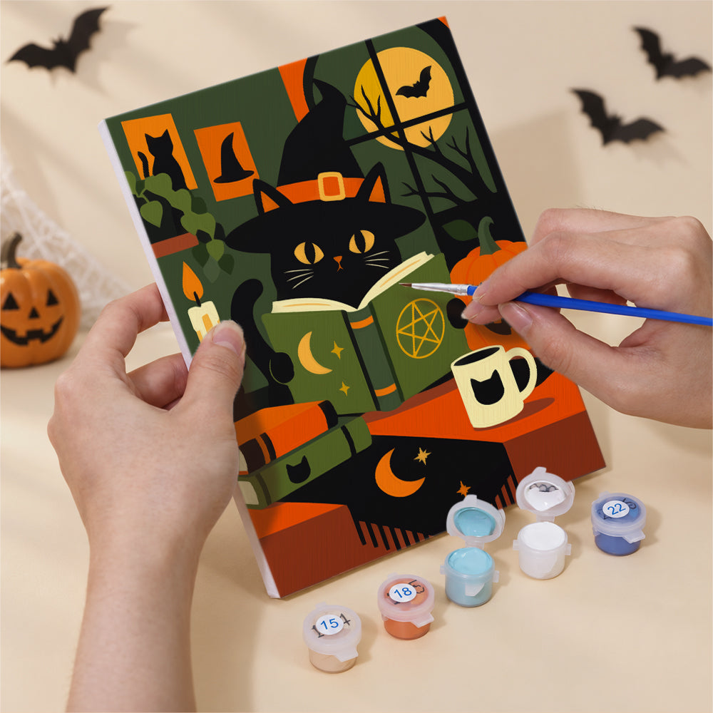 Witchy Black Cat Library mini paint by numbers – image 5