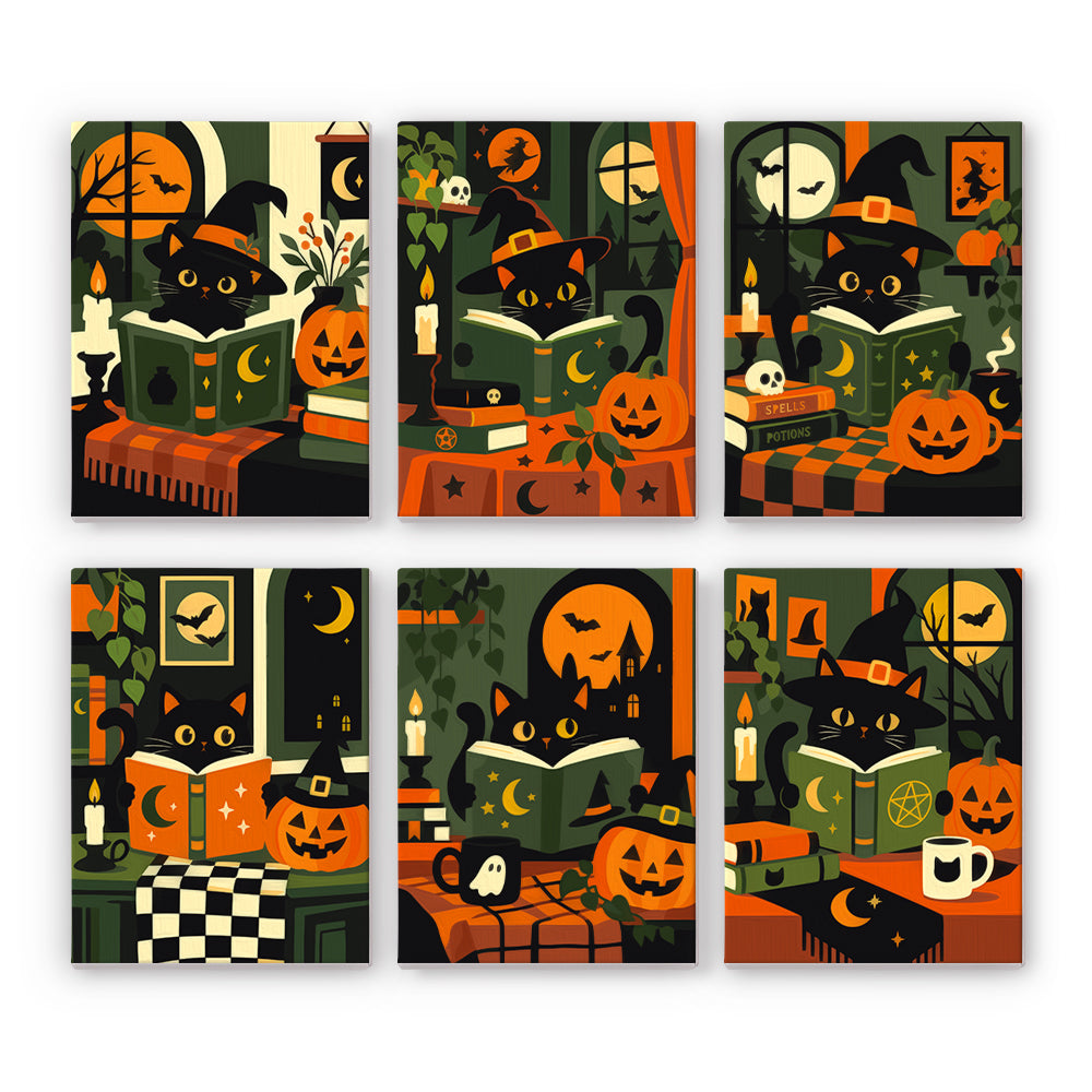 Witchy Black Cat Library mini paint by numbers – image 7