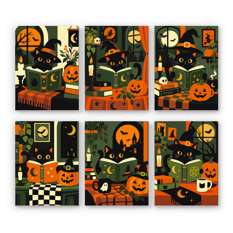 Witchy Black Cat Library mini paint by numbers – image 7