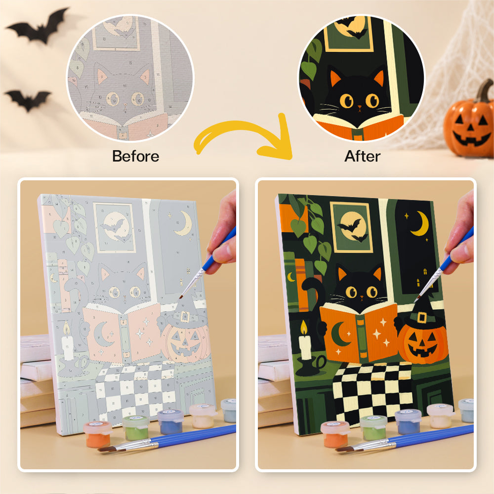 Witchy Black Cat Library mini paint by numbers – image 10