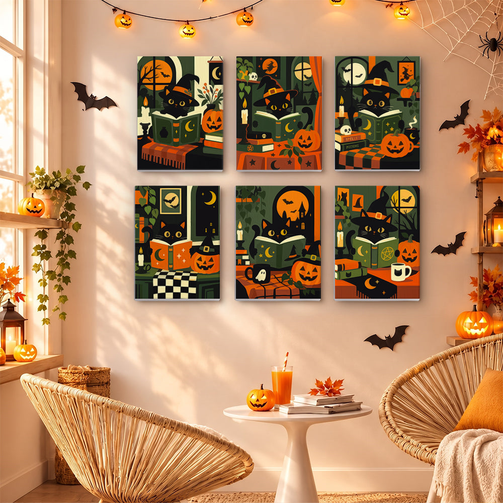 Witchy Black Cat Library mini paint by numbers – image 16