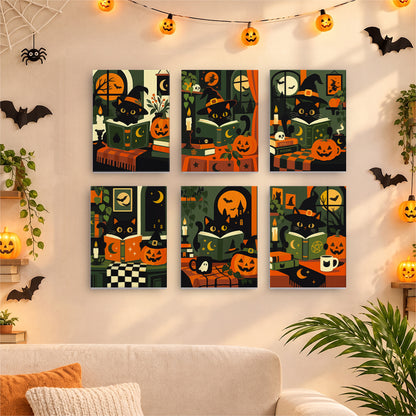 Witchy Black Cat Library mini paint by numbers – image 17