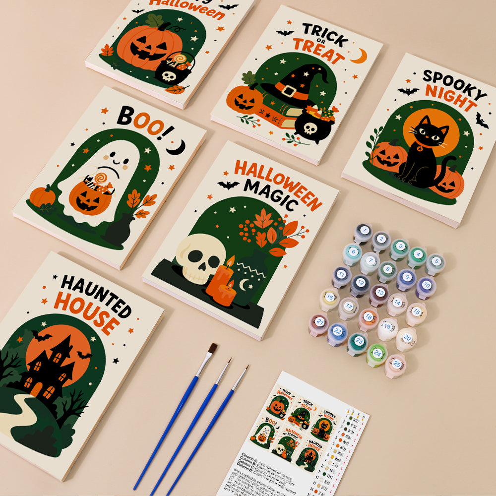 Retro Halloween Slogans mini paint by numbers – image 1