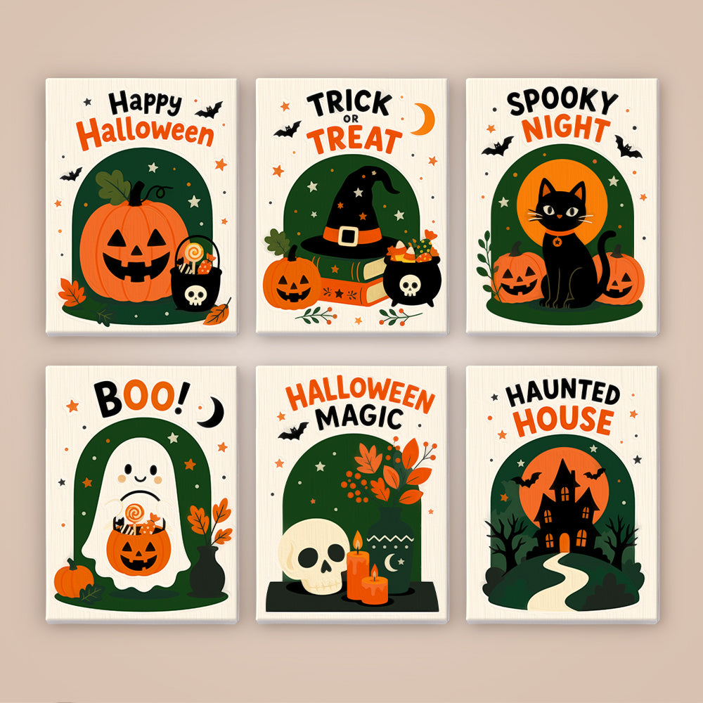 Retro Halloween Slogans mini paint by numbers – image 8