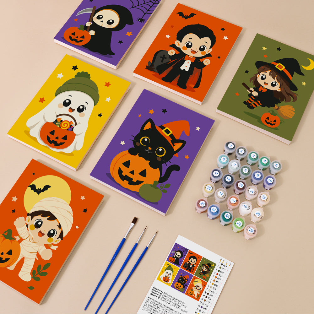 Reaper and Vampire Kid Costumes mini paint by numbers – image 1