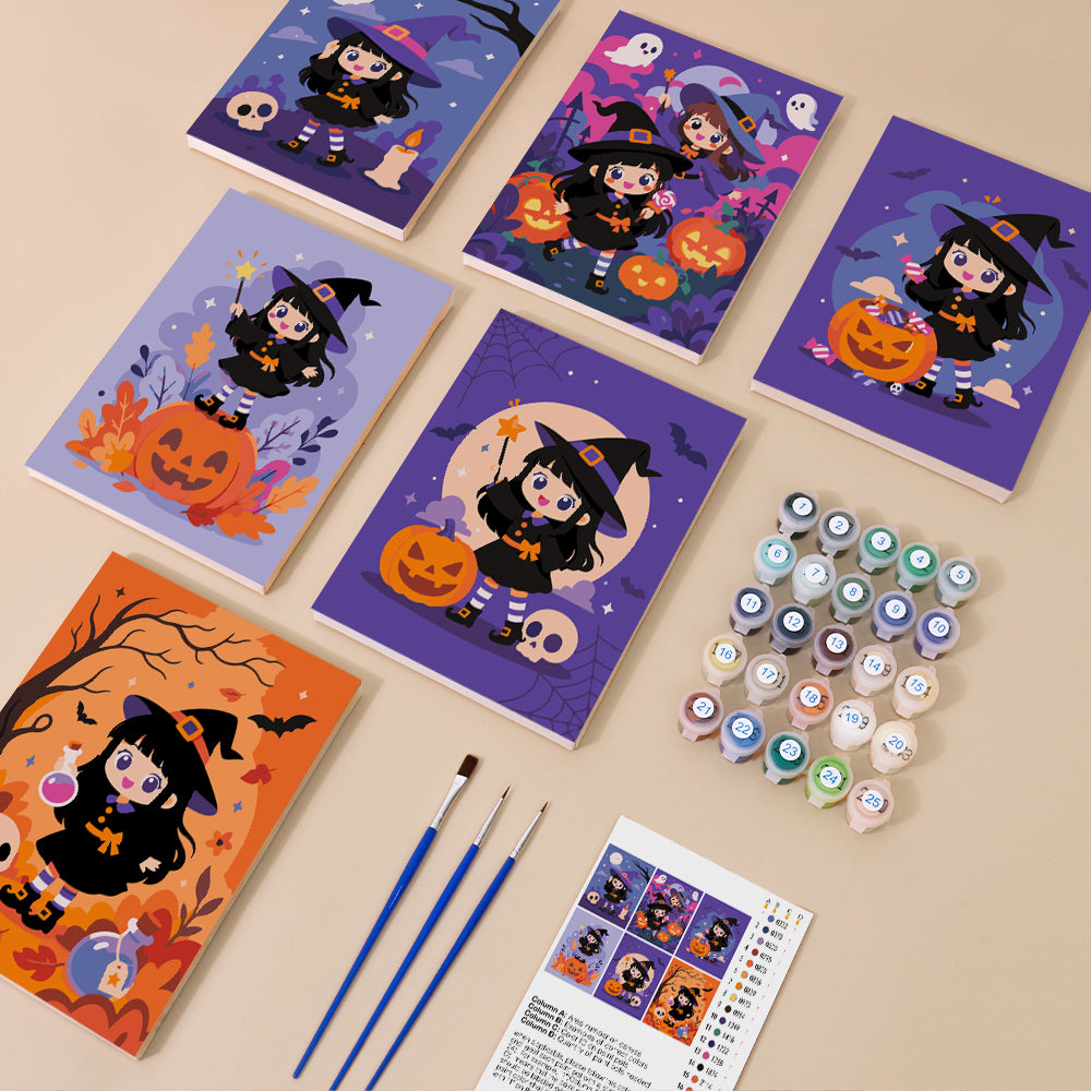 Chibi Witch Adventures mini paint by numbers – image 1