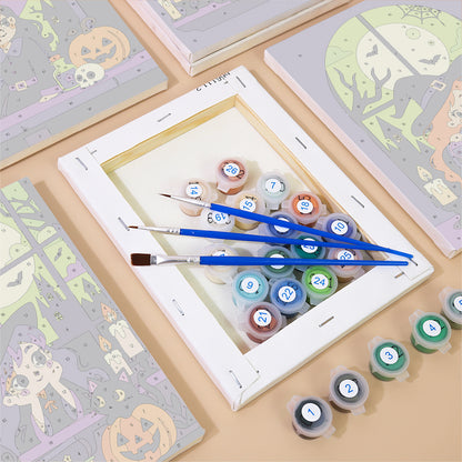 Green Moon Witch mini paint by numbers – image 2