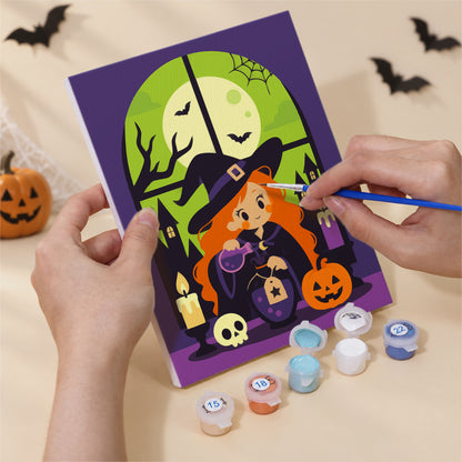 Green Moon Witch mini paint by numbers – image 5