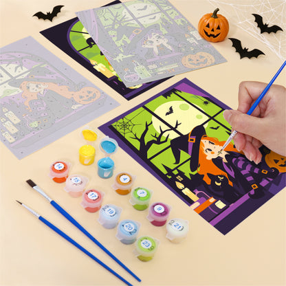 Green Moon Witch mini paint by numbers – image 12