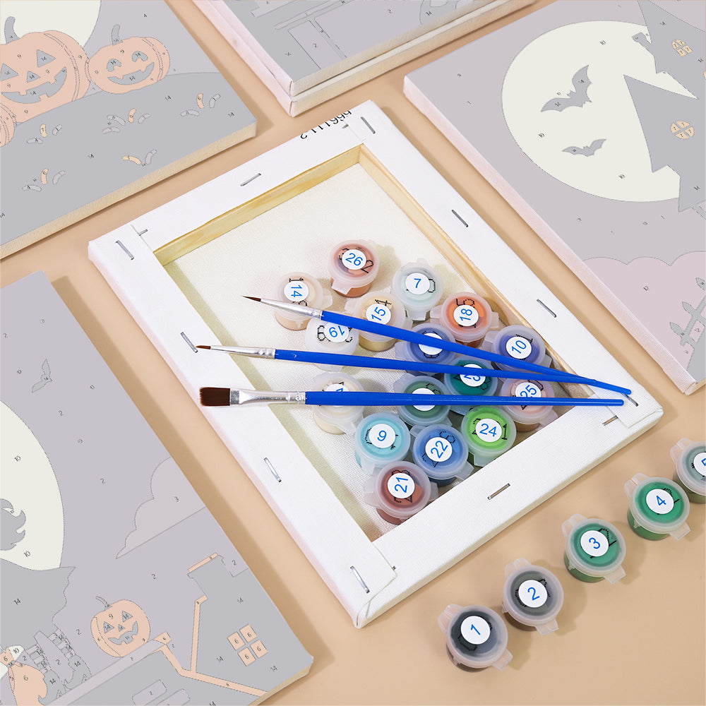 Halloween Full Moon Silhouettes mini paint by numbers – image 2
