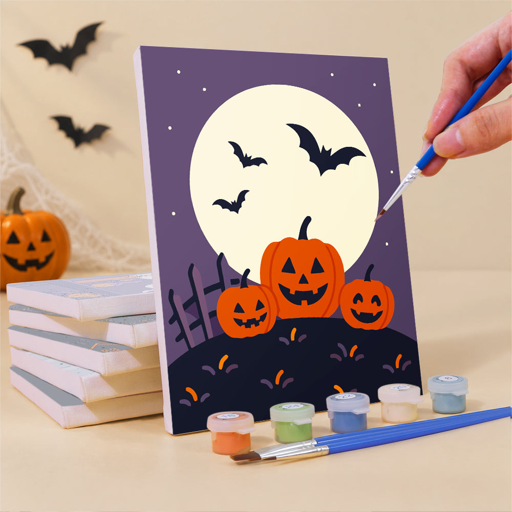 Halloween Full Moon Silhouettes mini paint by numbers – image 3