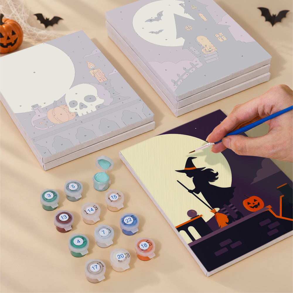 Halloween Full Moon Silhouettes mini paint by numbers – image 4