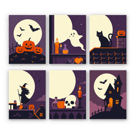 Halloween Full Moon Silhouettes mini paint by numbers – image 7