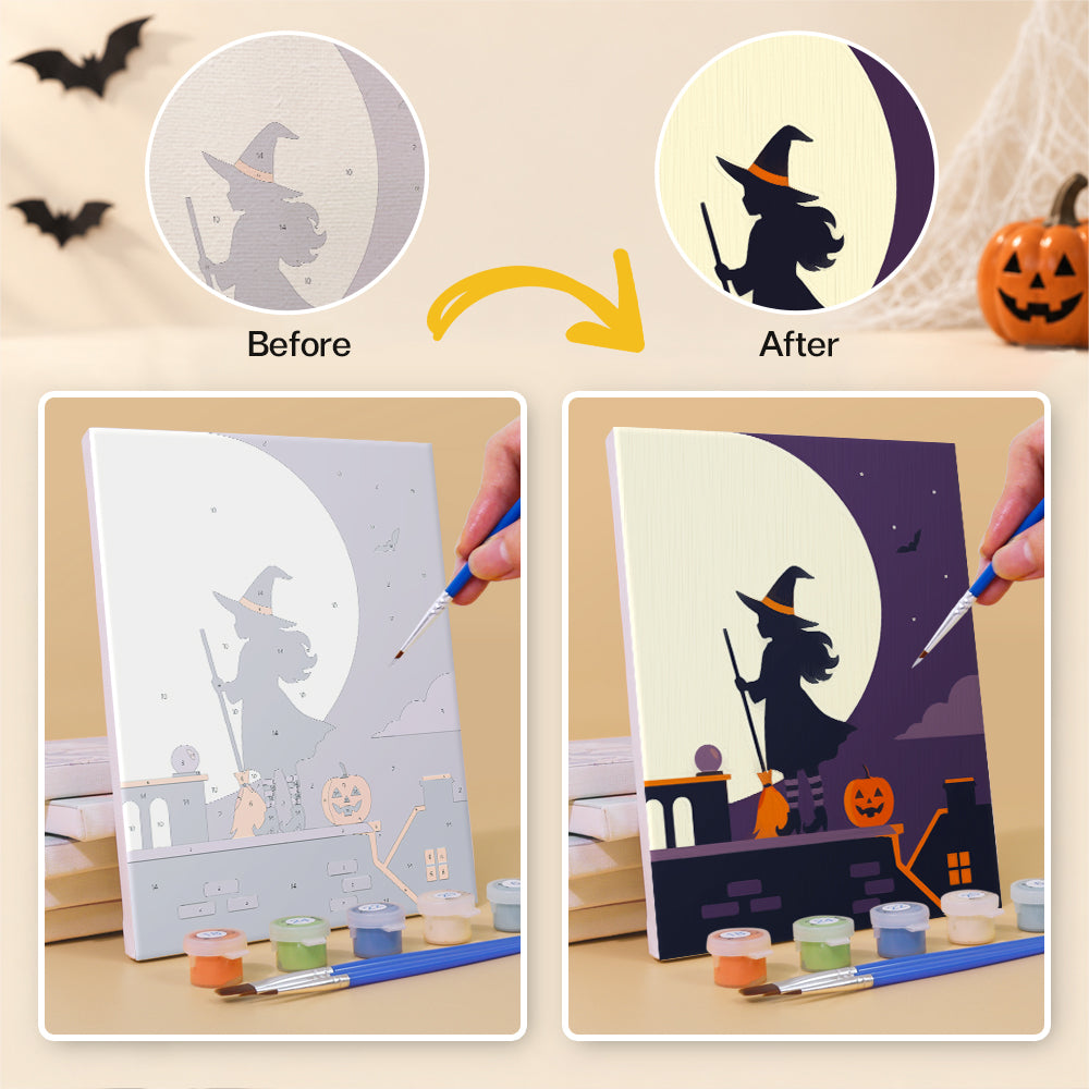 Halloween Full Moon Silhouettes mini paint by numbers – image 10