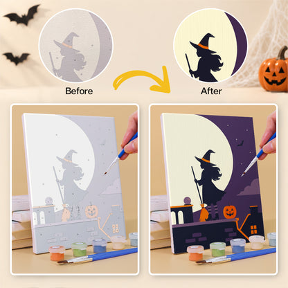 Halloween Full Moon Silhouettes mini paint by numbers – image 10