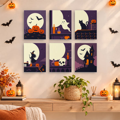 Halloween Full Moon Silhouettes mini paint by numbers – image 14