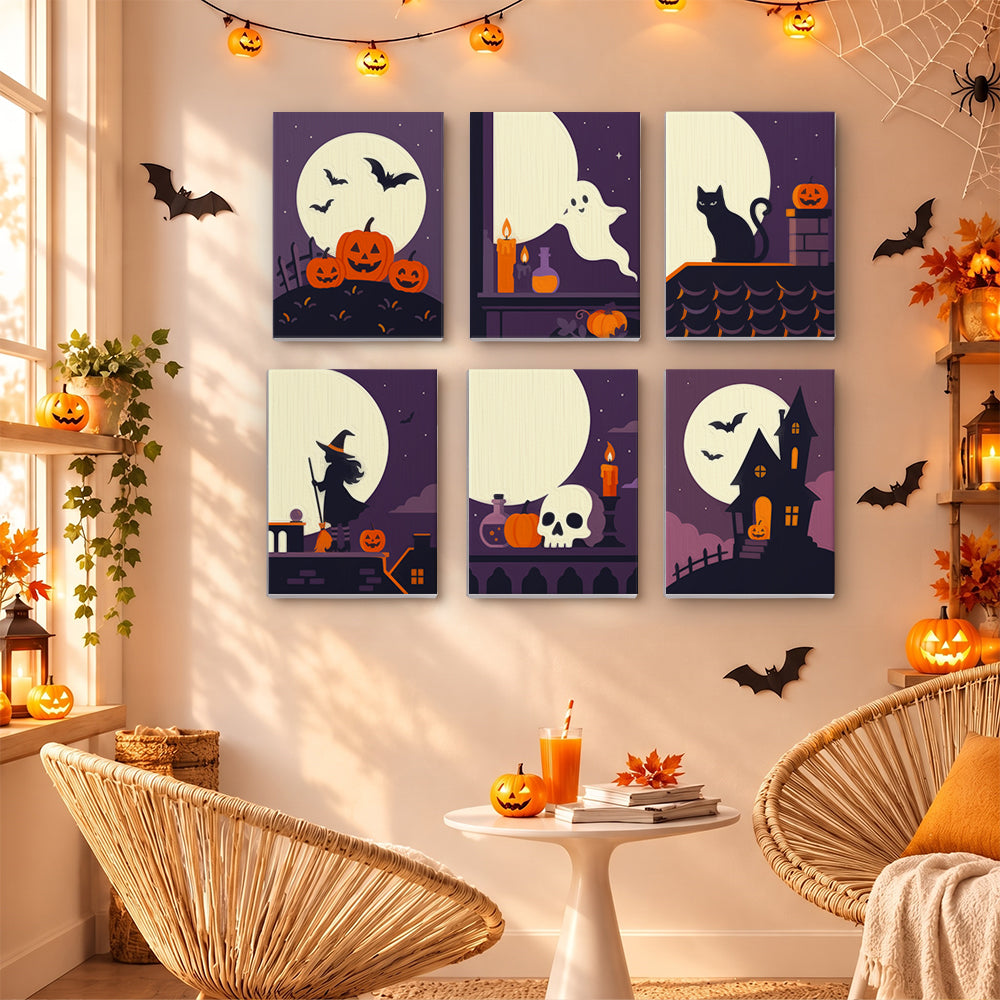 Halloween Full Moon Silhouettes mini paint by numbers – image 16
