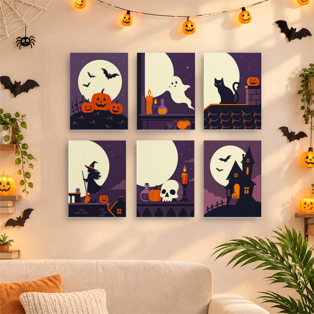 Halloween Full Moon Silhouettes mini paint by numbers – image 17