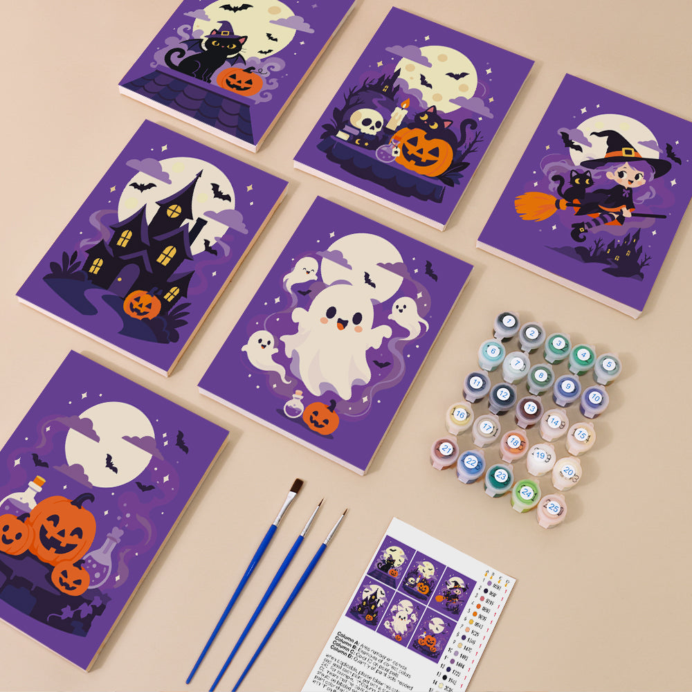 Purple Moon Halloween mini paint by numbers – image 1