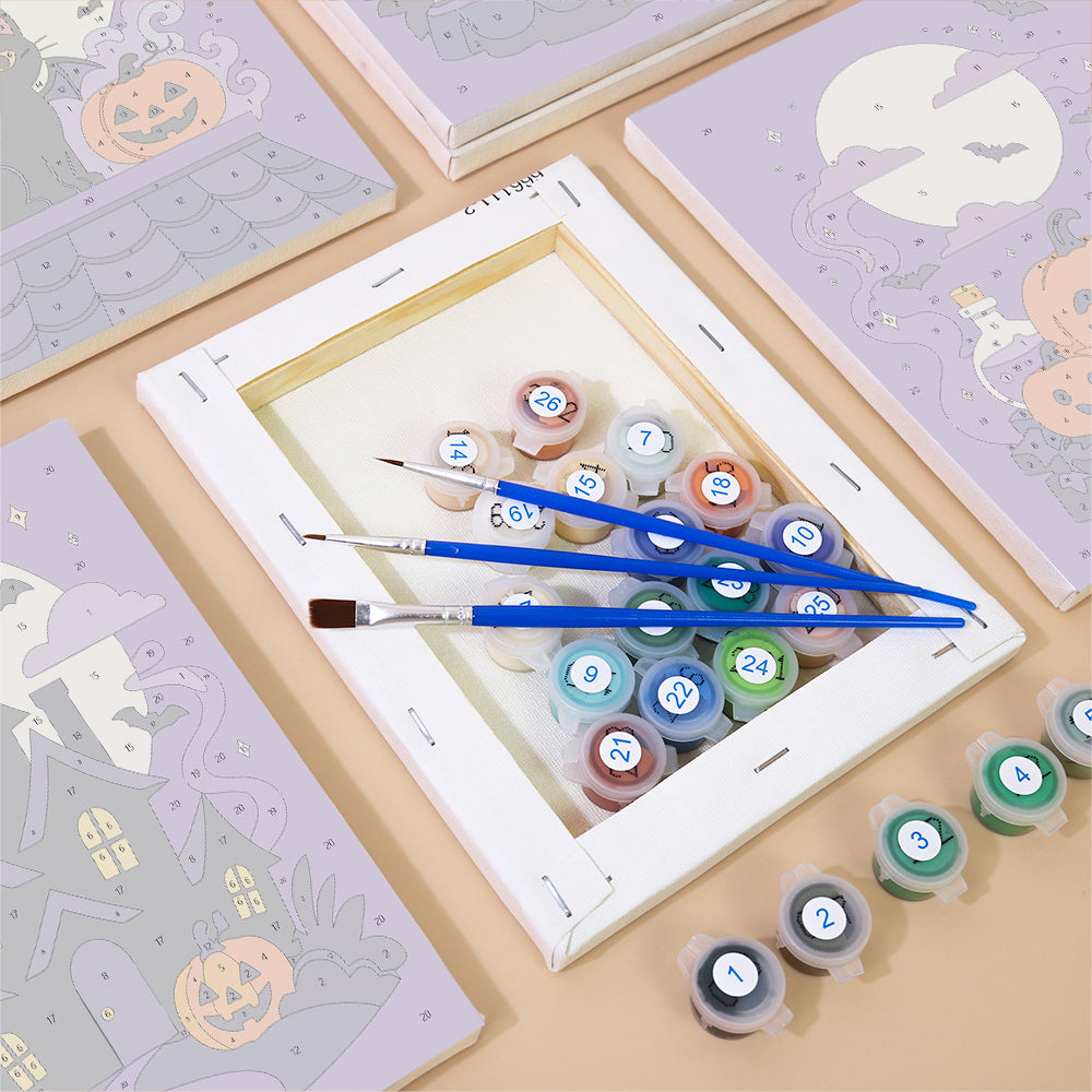 Purple Moon Halloween mini paint by numbers – image 2