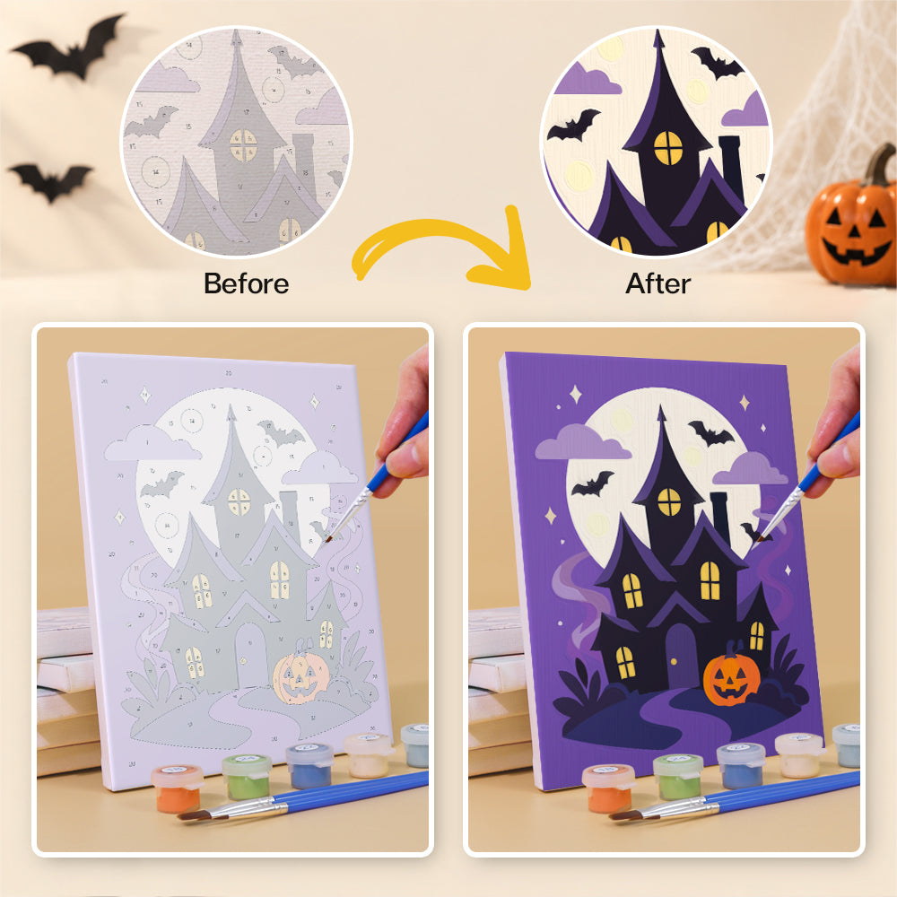 Purple Moon Halloween mini paint by numbers – image 10