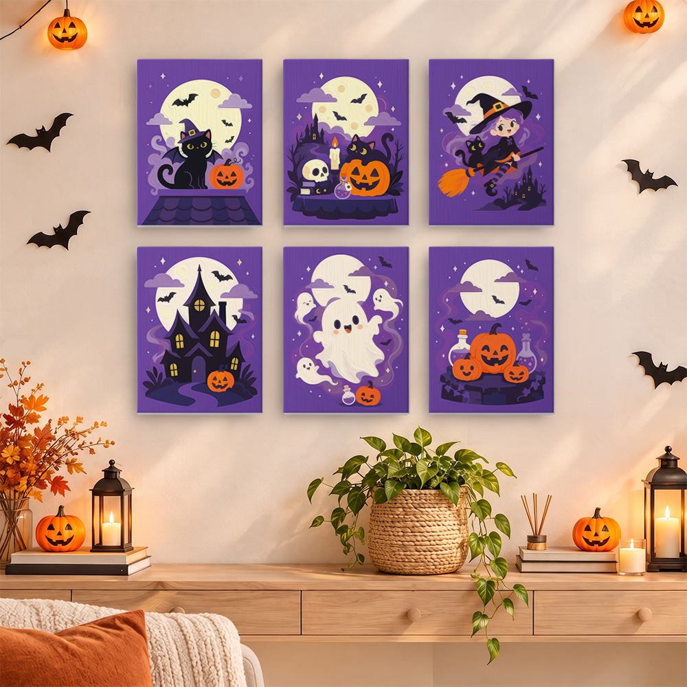 Purple Moon Halloween mini paint by numbers – image 14