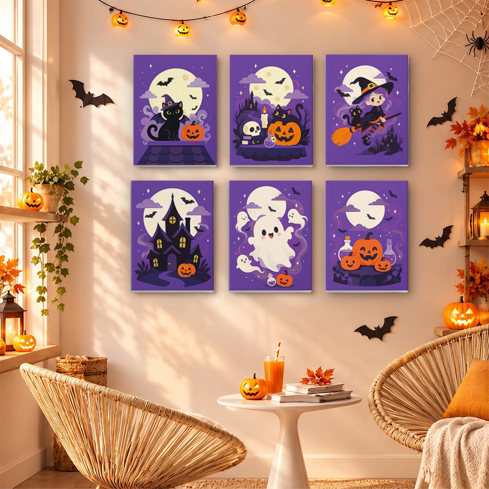 Purple Moon Halloween mini paint by numbers – image 16