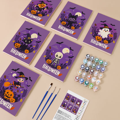 Purple Halloween Wreath Friends mini paint by numbers – image 1
