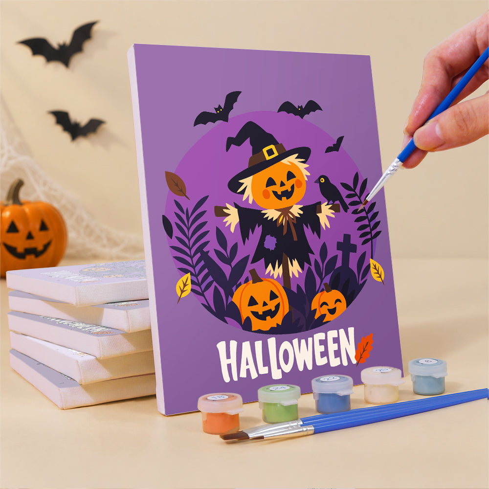 Purple Halloween Wreath Friends mini paint by numbers – image 3