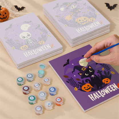 Purple Halloween Wreath Friends mini paint by numbers – image 4
