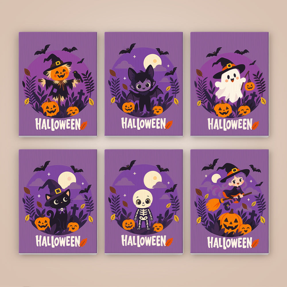 Purple Halloween Wreath Friends mini paint by numbers – image 8