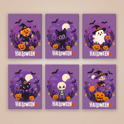 Purple Halloween Wreath Friends mini paint by numbers – image 8