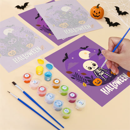 Purple Halloween Wreath Friends mini paint by numbers – image 12