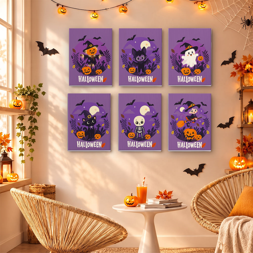 Purple Halloween Wreath Friends mini paint by numbers – image 16
