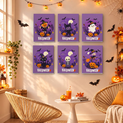 Purple Halloween Wreath Friends mini paint by numbers – image 16