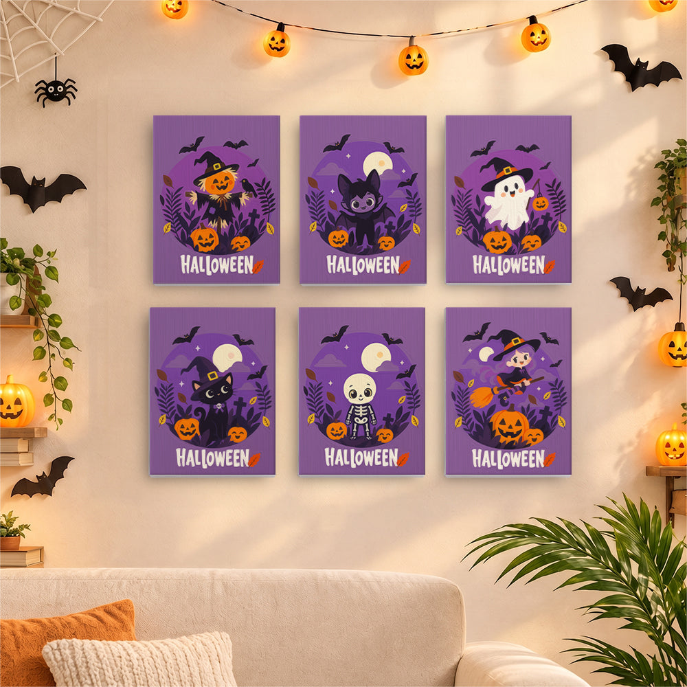 Purple Halloween Wreath Friends mini paint by numbers – image 17