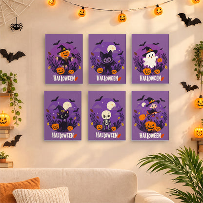 Purple Halloween Wreath Friends mini paint by numbers – image 17