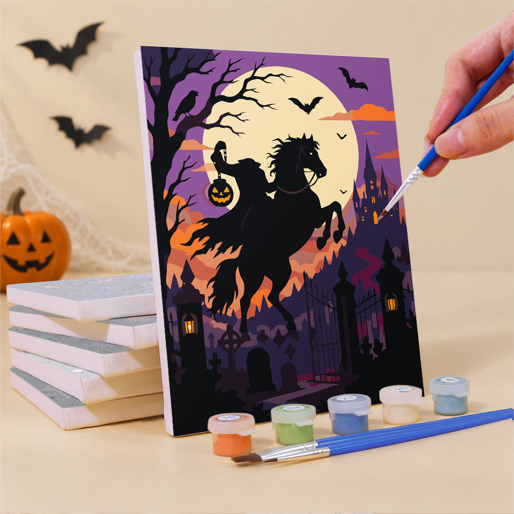 Full Moon Witch Silhouettes mini paint by numbers – image 3