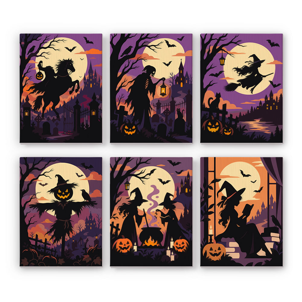 Full Moon Witch Silhouettes mini paint by numbers – image 7