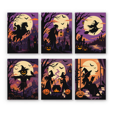 Full Moon Witch Silhouettes mini paint by numbers – image 7