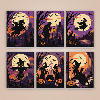 Full Moon Witch Silhouettes mini paint by numbers – image 8