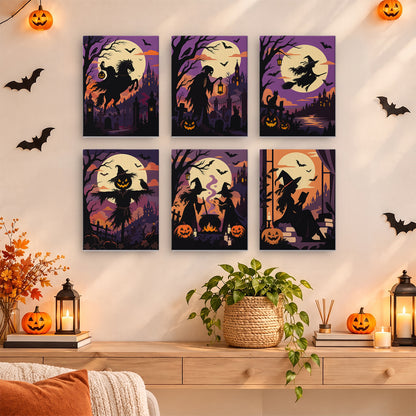 Full Moon Witch Silhouettes mini paint by numbers – image 14
