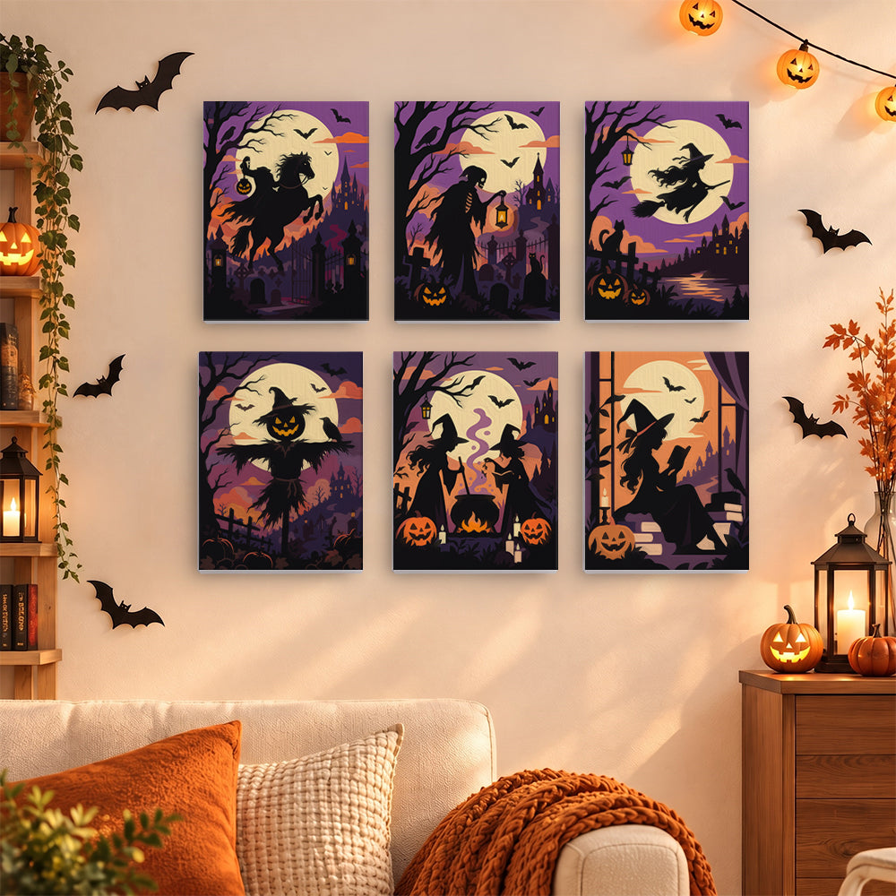 Full Moon Witch Silhouettes mini paint by numbers – image 15
