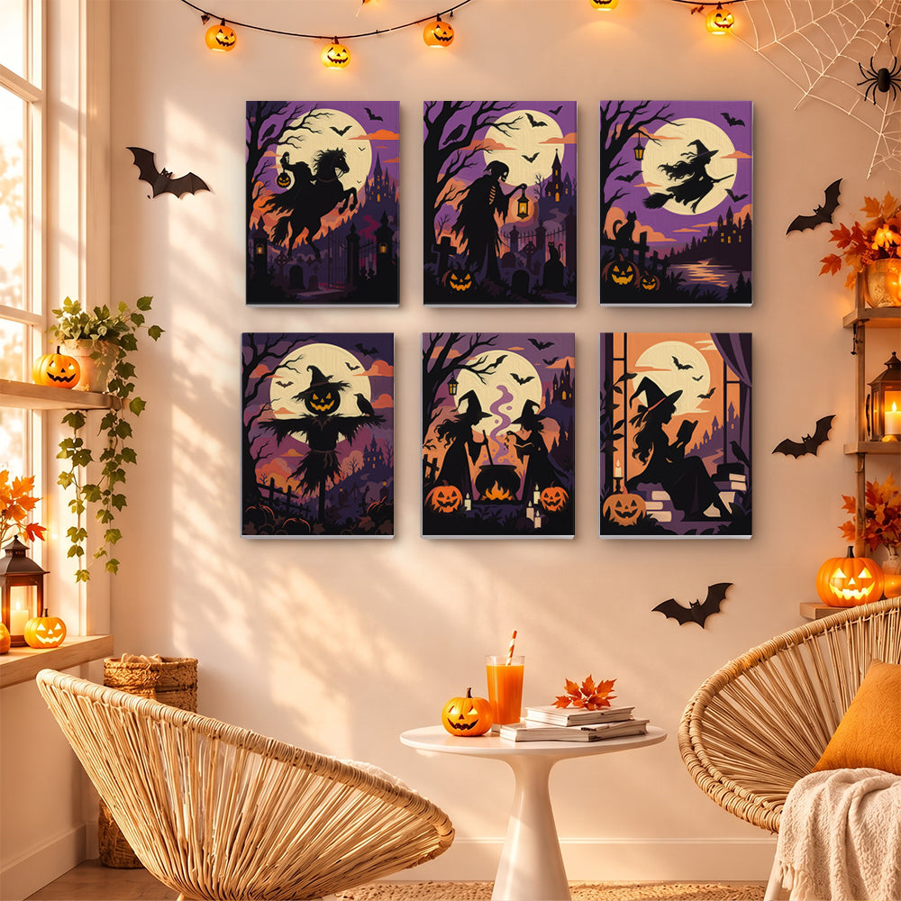 Full Moon Witch Silhouettes mini paint by numbers – image 16