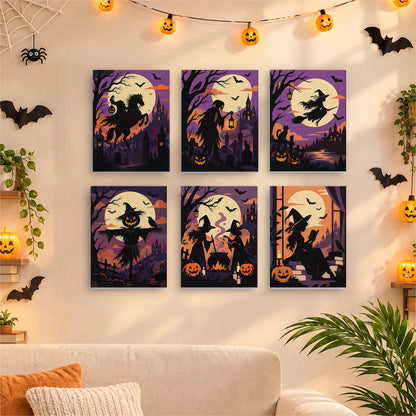 Full Moon Witch Silhouettes mini paint by numbers – image 17