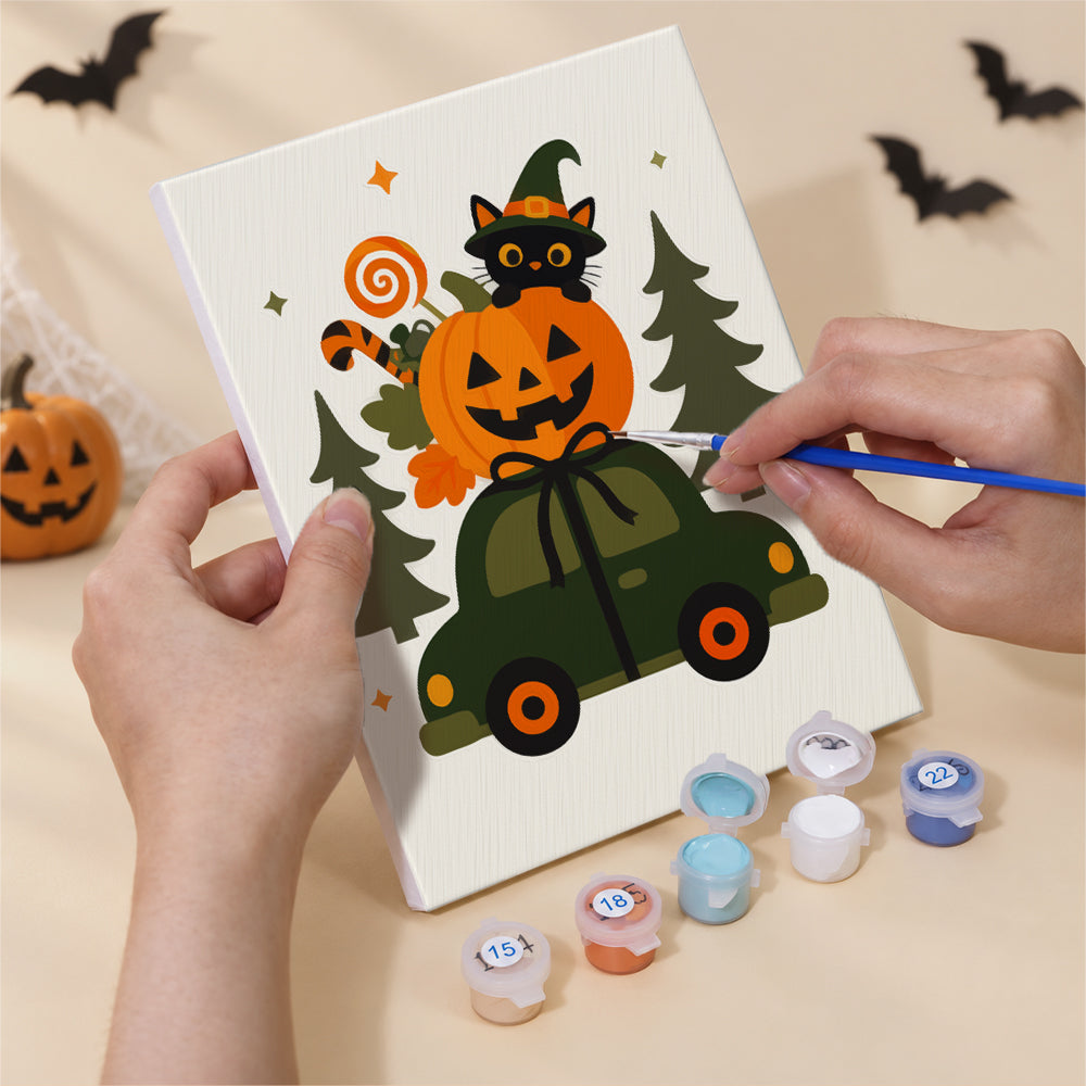 Witch Hat Teapot and Candy Sleigh mini paint by numbers – image 5