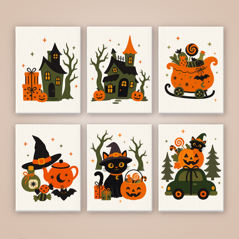 Witch Hat Teapot and Candy Sleigh mini paint by numbers – image 8