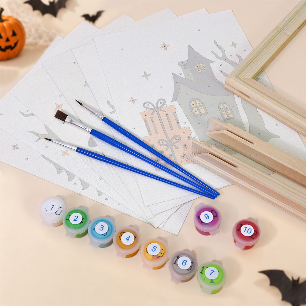 Witch Hat Teapot and Candy Sleigh mini paint by numbers – image 11