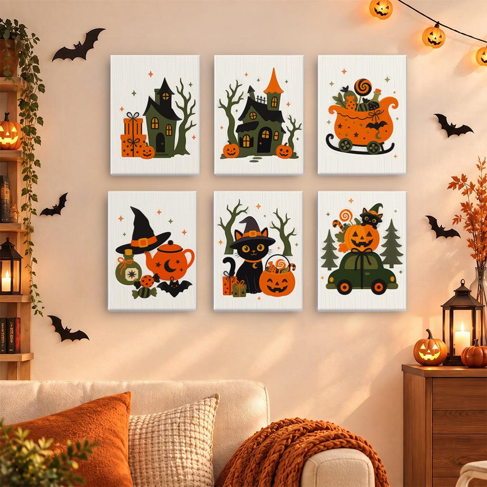 Witch Hat Teapot and Candy Sleigh mini paint by numbers – image 15